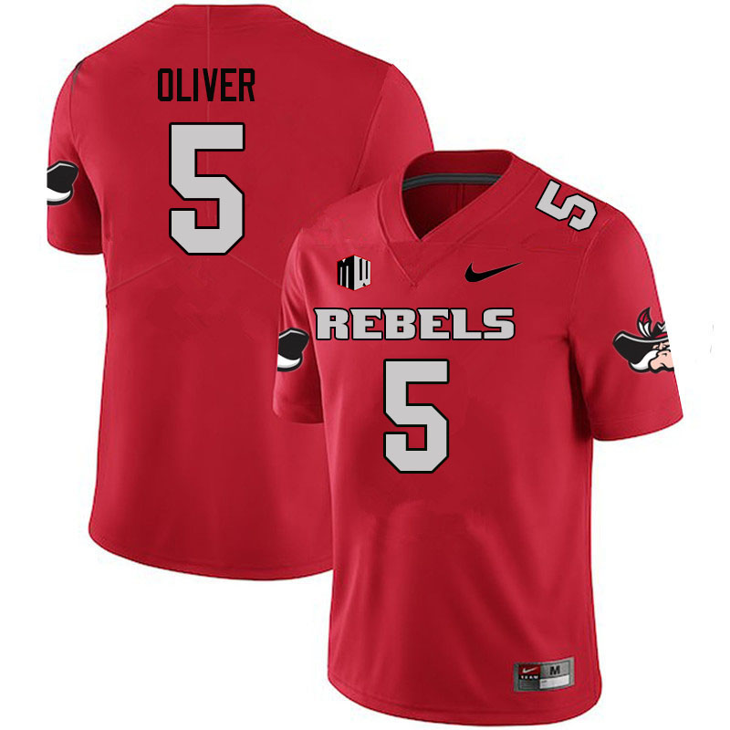 Men #5 Cameron Oliver UNLV Rebels College Football Jerseys Sale-Scarlet